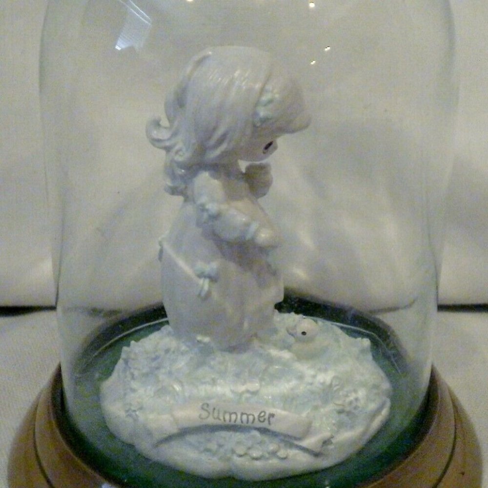 Summer's Joy Miniature Precious Moments Pewter Figurine with Dome